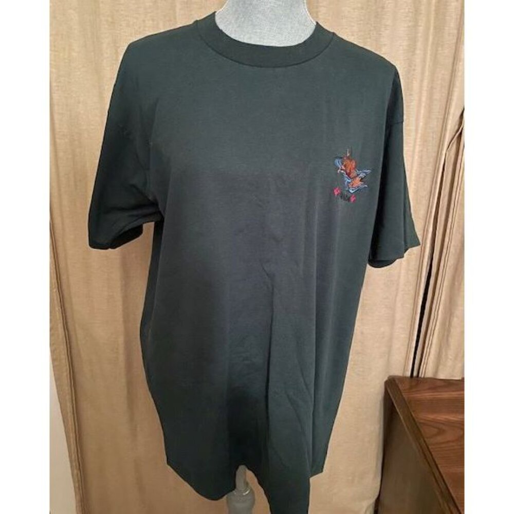 VTG Fruit of the Loom CANADA Beaver Green Tee Shirt XL